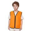 TopTie Child Advertising Vests with Zipper Volunteer Vests No Pockets for Kids-Orange-L view 1