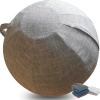 Sitting ball cover, 55cm 65cm 75cm exercise ball cover for sitting ball fitness ball, foldable sitting balls fabric cover - for fitness ball Pilates yoga ball/office ball balance ball ( Color : Gray , view 1