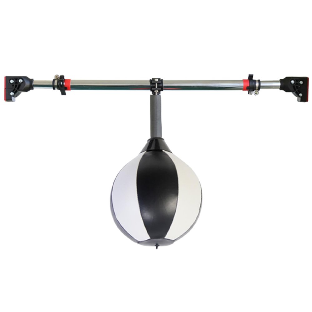 GTPBAO Ceiling Mount Striking Bag for Boys Girls Adults, Ball Diameter 30cm, Inflatable Speed Boxing Ball with Strength Pull-Up Bar (Color : Black-White), 01009