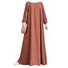 Abayas for Women Abaya Full Cover Dubai Turkey Kaftan Round Neck Zipper Prayer Dress Muslim Long Sleeve Arabian Robe Ramadan Maxi Dresses Modest Islamic Casual Clothes Clothing Brick Red S view 1