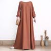 Abayas for Women Abaya Full Cover Dubai Turkey Kaftan Round Neck Zipper Prayer Dress Muslim Long Sleeve Arabian Robe Ramadan Maxi Dresses Modest Islamic Casual Clothes Clothing Brick Red S view 2