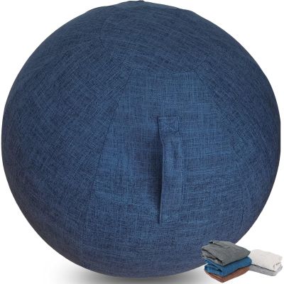 Sitting ball cover, 55cm 65cm 75cm exercise ball cover for sitting ball fitness ball, foldable sitting balls fabric cover - for fitness ball Pilates yoga ball/office ball balance ball ( Color : Blue ,