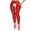 YiZYiF Women's Crotchless Leggings Shapewear Glossy Step on Foot Sports Tights Pants Pantyhose 2#Red A Medium view 3