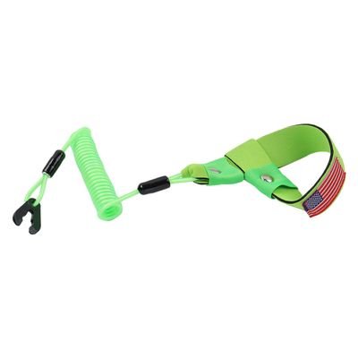 Boat Kill Switch Lanyard Suit for All Yamaha Jet Ski Waverunner, Marine Outboard Motor Engine Cut Off Stop Tether Wrist Strap, EW2-68348-00-00 Replacement (Green with US Flag)