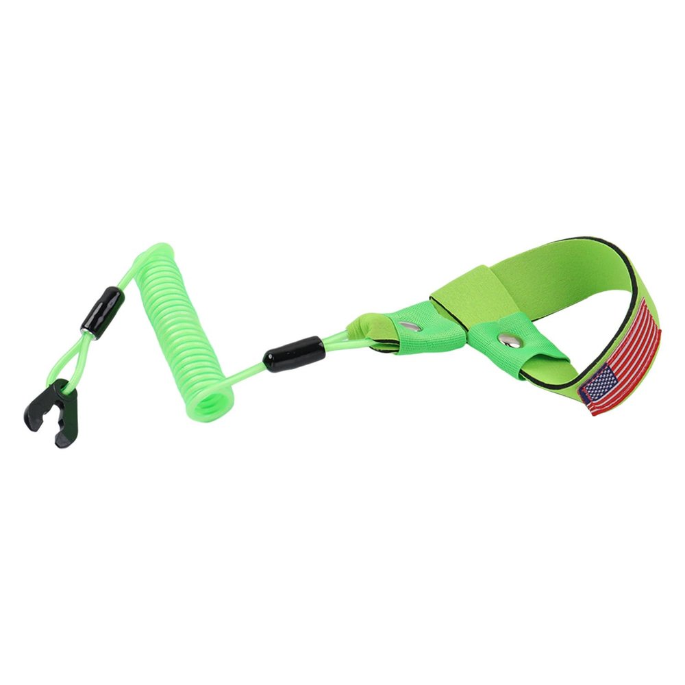 Boat Kill Switch Lanyard Suit for All Yamaha Jet Ski Waverunner, Marine Outboard Motor Engine Cut Off Stop Tether Wrist Strap, EW2-68348-00-00 Replacement (Green with US Flag)