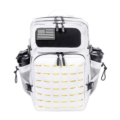 LHI Tactical Military Backpack for Men and Women 45L Large Molle Army Assault Pack 3 Day Travel Backpacks - White