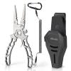 Hikolit Titanium Fishing Pliers Saltwater, Corrosion Resistant Fishing Pliers Hook Remover with Double Tungsten Cutters, Fishing Gear as Split Rings Pliers, Fishing Gifts for Men view 1