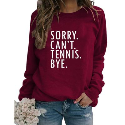 KOGYAS Tennis Sweatshirt for Women Funny Tennis Graphic Fall Long Sleeve Lightweight Crew Neck Casual Pullover Top