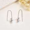 HUKKUN Sterling Silver Paper Crane Earrings, Tassel Threader Earring for Women, Good Luck Gift for Women Girls view 4