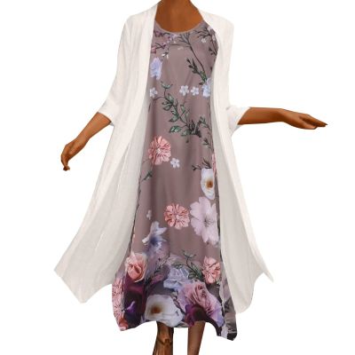 2 Pieces Mother of The Bride Dresses for Wedding with Jacket Knee Length Lace Applique Wedding Guest (X5-Khaki, XXXXXL)