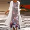 2 Pieces Mother of The Bride Dresses for Wedding with Jacket Knee Length Lace Applique Wedding Guest (X5-Khaki, XXXXXL) view 2