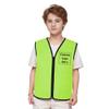 TopTie Custom Child Advertising Vests with Zipper Printed Embroidered Volunteer Vests No Pockets for Kids-Fluorescent Green-M view 1