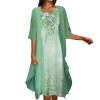 2 Pieces Mother of The Bride Dresses for Wedding with Jacket Knee Length Lace Applique Wedding Guest (Y2-Green, XXXL) view 1