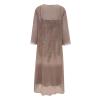 2 Pieces Mother of The Bride Dresses for Wedding with Jacket Knee Length Lace Applique Wedding Guest (Y1-Brown, S) view 4