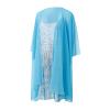 2 Pieces Mother of The Bride Dresses for Wedding with Jacket Knee Length Lace Applique Wedding Guest (Z6-Sky Blue, M) view 4