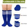 Zando Soccer Socks Youth Baseball Cotton Knee High Sport Kids Football Athletic Socks Girls Outdoor Sport Tube Uniform for Boys Girls Blue White/Black White 3-6 Years view 3