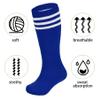 Zando Soccer Socks Youth Baseball Cotton Knee High Sport Kids Football Athletic Socks Girls Outdoor Sport Tube Uniform for Boys Girls Blue White/Black White 3-6 Years view 4