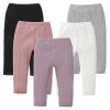 DREAM BUS 5 Pack Toddler Girl Pants Baby Girl Solid Ribbed Pants Toddler Girls Bottoms Leggings Newborn Cotton Jogger view 1