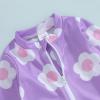 Toddler Infant Baby Girl Swimsuit Long Sleeve Rash Guard One-Piece Floral Zipper Bathing Suit Beach Wear(Purple-Floral hat,18-24 Months) view 4