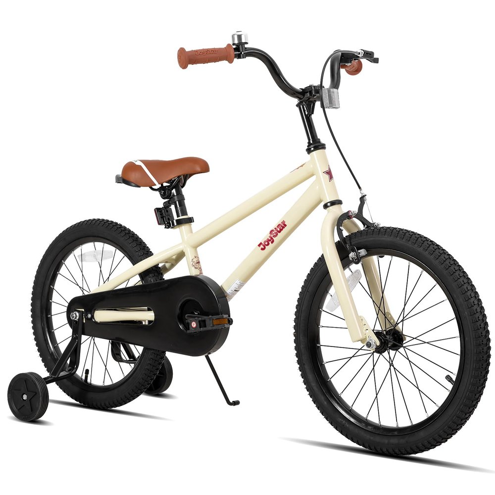 JOYSTAR 20 Inch Kids Bike for Age 7-10 Girls Boys Bikes 7 8 9 Years Old BMX Style Children Bicycles with Kickstand Birthday Gift Beige