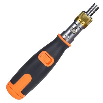 Multi-functional Screwdriver Household Portable 10 In 1 Hidden Screwdriver Head Multi Angle Ratchet Corner Screwdriver Set (Color : Orange)
