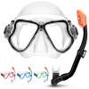 CTSAYTL Snorkeling Gear for Kids Ages 3-14, 4 in 1 Mask Fins Snorkel Set with Panoramic View Anti Fog Mask, Dry Top Snorkel, Trek Fins and Travel Bag, Kids Snorkel Set for Snorkeling Swimming view 1