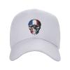 WETEYAFU Dominican Republic Flag and Skull Hat Unisex Baseball Cap Trucker Hat Adjustable White view 1