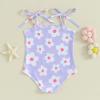 Toddler Infant Baby Girl Swimsuit Clothes One Piece Bathing Suit Floral Sleeveless Summer Swimwear Beach Wear (Purple, 2-3 Years) view 4