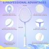 MBFISH Badminton Racket Set with 2 Carbon Fiber Rackets, 3 Shuttlecocks, 2 Replacement Racket Grip Tapes and 1 Badminton Bag - Perfect for Beginners & Outdoor Games 4U Whale 2P view 3