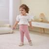 DREAM BUS 5 Pack Toddler Girl Pants Baby Girl Solid Ribbed Pants Toddler Girls Bottoms Leggings Newborn Cotton Jogger view 3