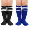 Zando Soccer Socks Youth Baseball Cotton Knee High Sport Kids Football Athletic Socks Girls Outdoor Sport Tube Uniform for Boys Girls Blue White/Black White 10-12 Years view 1