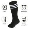 Zando Soccer Socks Youth Baseball Cotton Knee High Sport Kids Football Athletic Socks Girls Outdoor Sport Tube Uniform for Boys Girls Blue White/Black White 10-12 Years view 3