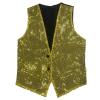 KKmeter Men's Sparkling Sequin Vest V-Neck Slim Fit Waistcoat for Dancing Christmas Party Wedding Prom Events (US, Alpha, Large, Regular, Regular, Gold) view 3