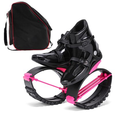 Kangaroo Jumping Shoes with Storage Bag -Jumping Shoes for Athletes and Heavier Users -Professional Bounce Fitness Shoes for Women Men -36/38 EU (Color : Pink+Black, Size : Large)