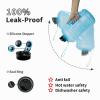 TOOFEEL 1 Gallon Water Bottle - 128 oz Water Bottle with Flip Lid - Gallon Water Bottle with Handle,BPA Free gallon Water jug with Measurements Marked - Transparent Light Blue view 2