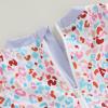Infant Toddler Baby Girl One-Piece Swimsuit Floral/Flamingo Print Zipper Long Sleeve Ruffled Swimwear Bathing Suit (Hat-Purple 2024, 2-3 Years) view 4