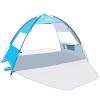 OutdoorMaster Beach Tent Sun Shelter with 2 Ventilated Doors, UPF50+ Easy Setup Beach Tent Canopy for 3 Person, Lightweight & Portable Family Beach Umbrellas for Sand with Carrying Bag - Blue view 1
