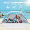 OutdoorMaster Beach Tent Sun Shelter with 2 Ventilated Doors, UPF50+ Easy Setup Beach Tent Canopy for 3 Person, Lightweight & Portable Family Beach Umbrellas for Sand with Carrying Bag - Blue view 3