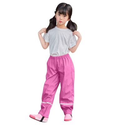 Toddler Rain Pants Kids' Waterproo Rain Pants Lightweight Reflective Rain Wear for Boys Girls (Hot Pink, 7-8 Years)