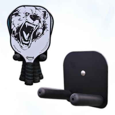 4D Pickleball Paddle Rack Holds Four Pickleball Paddles (4-Deep) Track Players Next-Up on Courts Heavy-Duty 1/8 Steel with No-Slip Grip Rests and Black Weather-Proof Powder Coating