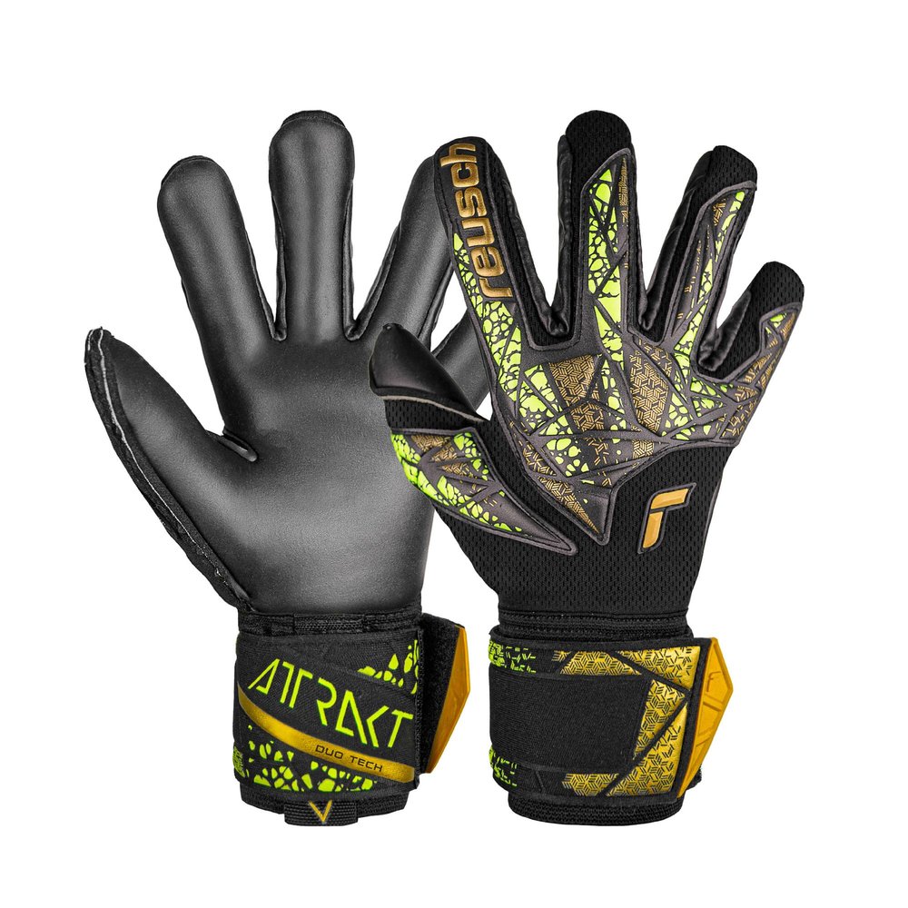 Reusch Attrakt Duo Finger Support Goalkeeper Gloves Size 12 Black