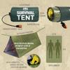 Emergency Tent, 2 Person Survival Shelter, Thermal Mylar, Waterproof, Outdoor Camping Gear and Equipment, Survival Kits, Compact Bivvy Tarp, Includes Paracord and Accessories. view 3