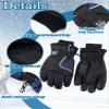 SATINIOR 2 Pairs Kids Waterproof Winter Snow Gloves Ski Gloves for Boy Girl Outdoor Warm Thickening Snowboard(Purple Blue, Brown,10-15 Years) view 4