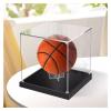 GOCHUSX Basketball Display Case Stand, 2MM Clear Acrylic Display Case, Stackable Display Shelf, Display Box Holder for Figures Soccer Ball (Color : Black, Size : 30x30x30cm) view 1