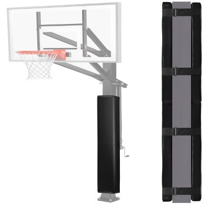 6FT Tall Basketball Pole Pad, 6x6 Square Adjustable Height Basketball Hoop Pole Pad Black