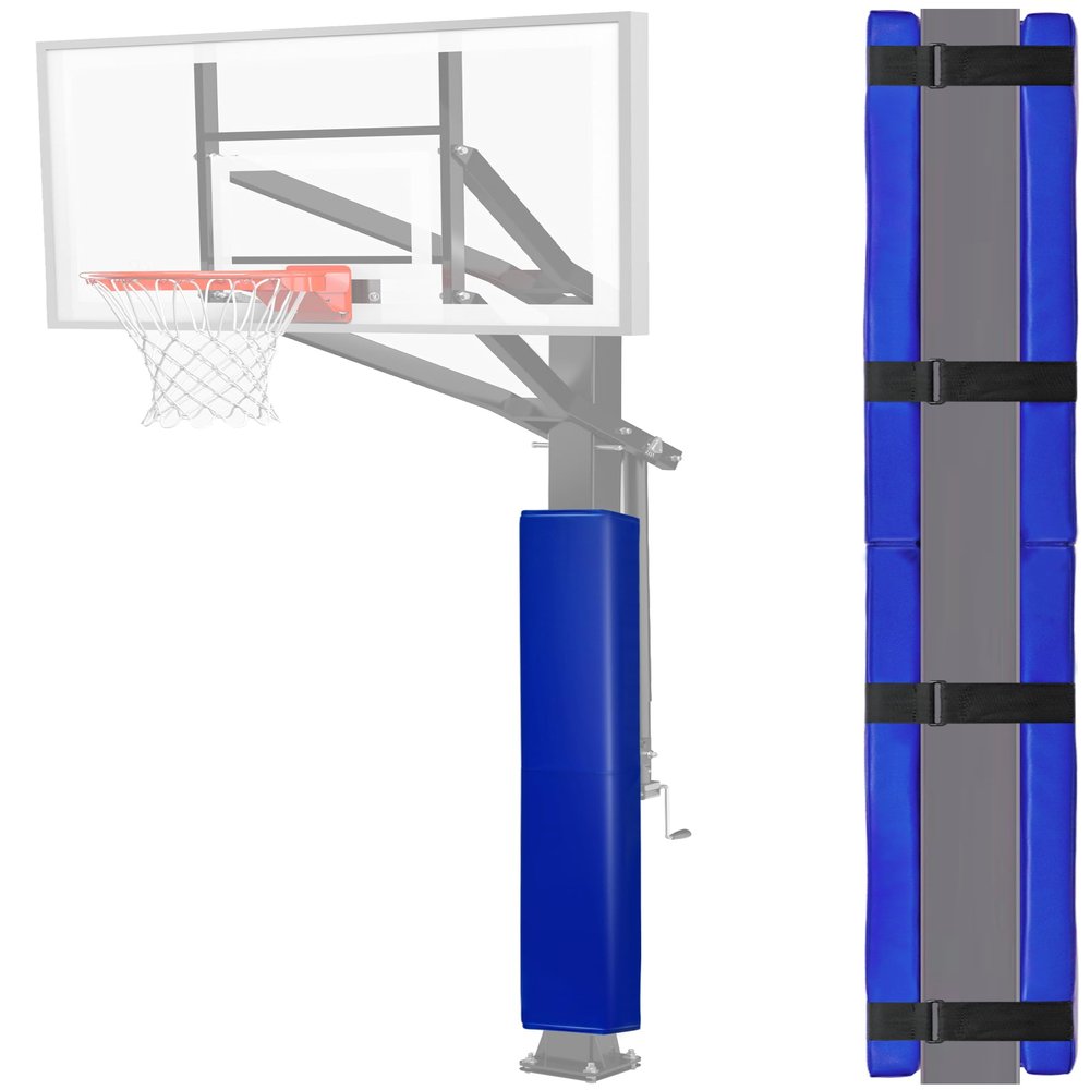 6FT Tall Basketball Pole Pad, 6x6 Square Adjustable Height Basketball Hoop Pole Pad Blue