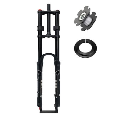 26 27.5 29 Inch Mountain Bike Suspension Forks MTB Air Fork 130mm Travel Double Shoulder Manual Lockout Rebound Adjustment 28.6mm Straight Front Fork Magnesium Aluminum Alloy XC AM ( Color : Black , S