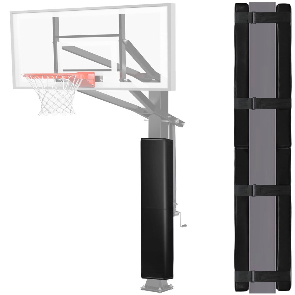 5x5 Adjustable Fixec Height Basketball Pole Pad,Square Basketball Hoop Pole Pad Black