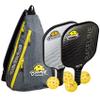 Baseline Pickleball Paddle Set Includes 2 Graphite Paddles + 4 Pickleballs + Sling Bag | Paddles Feature Graphite Face and Honeycomb Core | 4 Pickleball Balls | Dashing & Practical Sling-Bag view 1