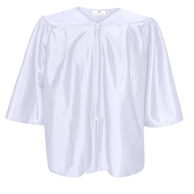 GradPlaza Shiny Choir Robe Kindergarten Preschool Graduation Gown Shiny Graduation Gown for Kids White Size 36